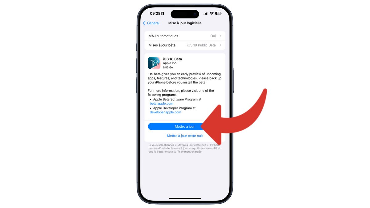 Téléchargez et installer iOS 18 Public Beta © Clubic.com