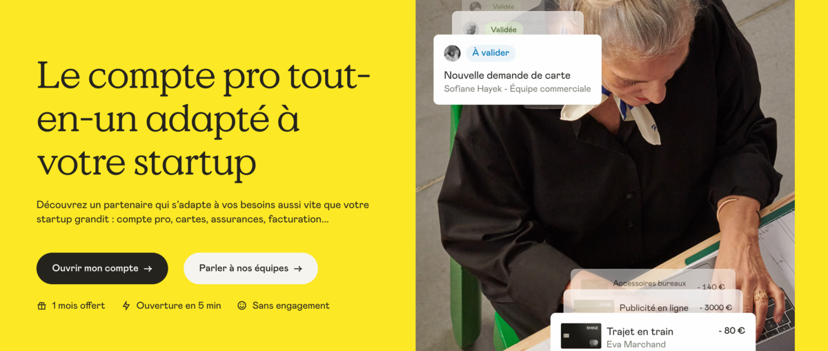 Shine - Présentation du compte des entreprises