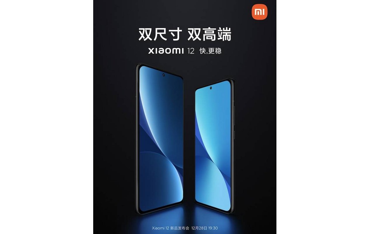 Le carton d'invitation à l'événement, et la première image officielle des Xiaomi 12 © Xiaomi