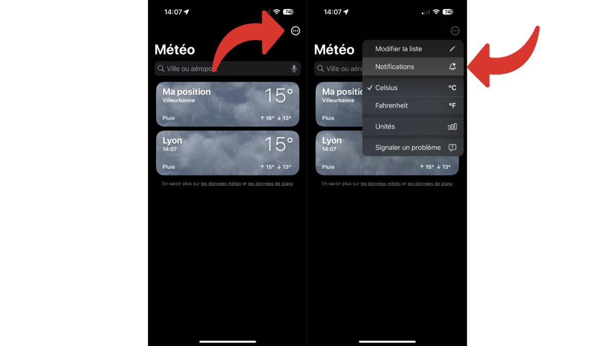 Comment recevoir des alertes météo sur l'iPhone ? 3