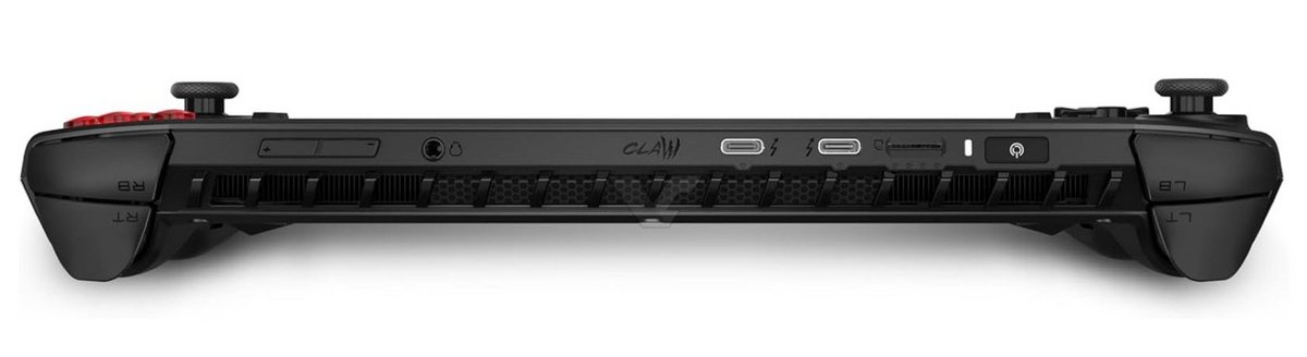 Les deux ports Thunderbolt 4 subsistent sur la Claw 7 AI+ © VideoCardz