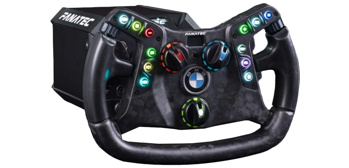 Le volant BMW M4 GT3 et son bloc moteur © Fanatec