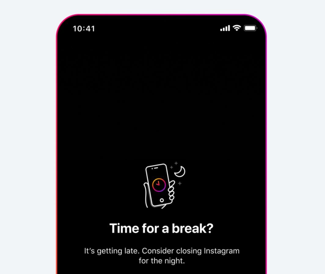 Instagram proposera aux jeunes utilisateurs nocturnes de fermer Instagram, et d'aller dormir © Meta