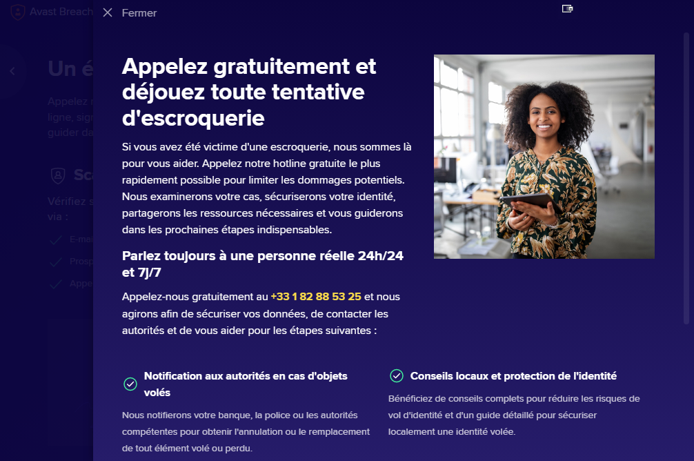 Avast BreachGuard - Le support client par téléphone