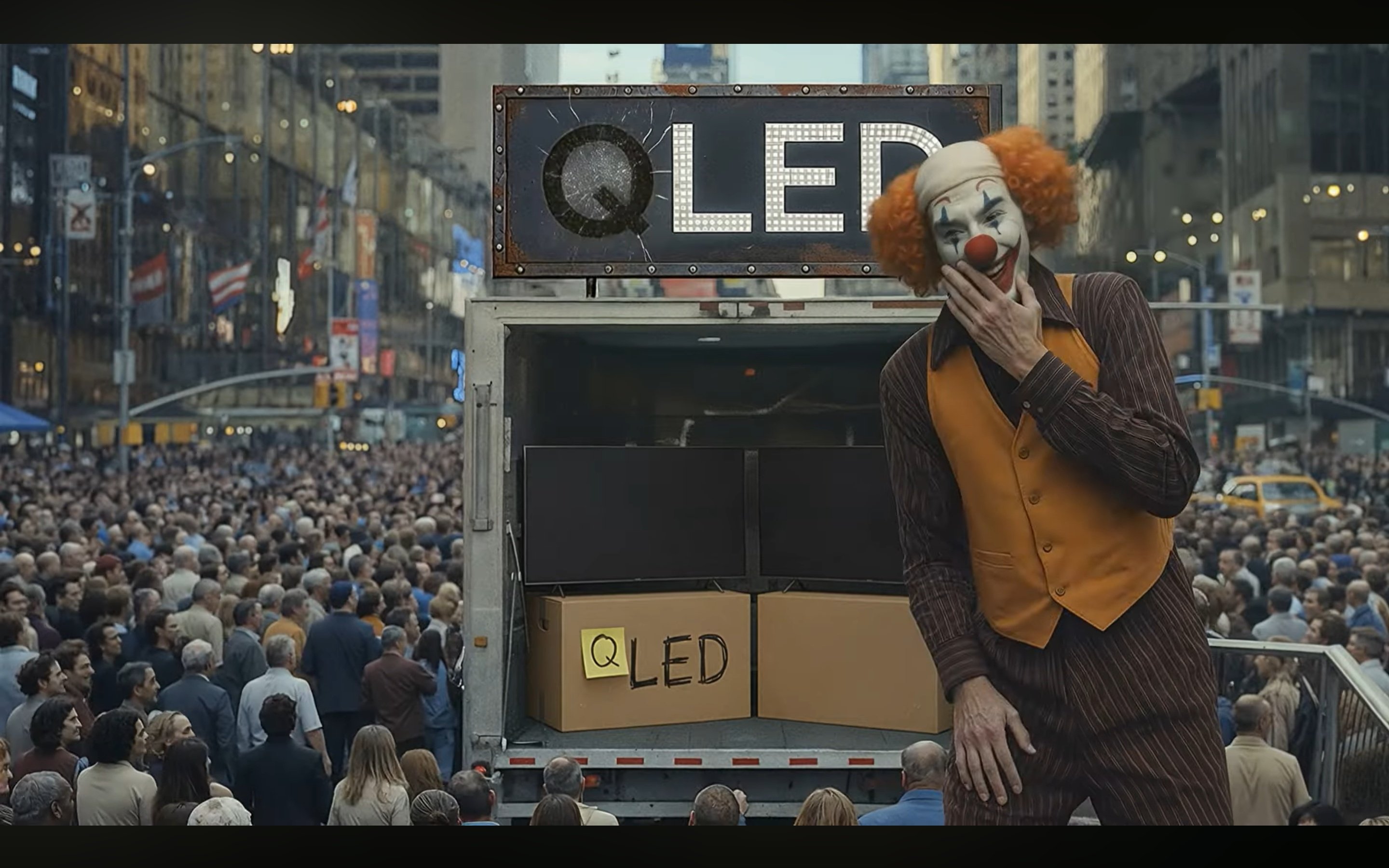 En parallèle de sa plainte, Samsung n'a pas hésité à ironiser sur ce qu'il voit comme du "faux QLED".  © Samsung