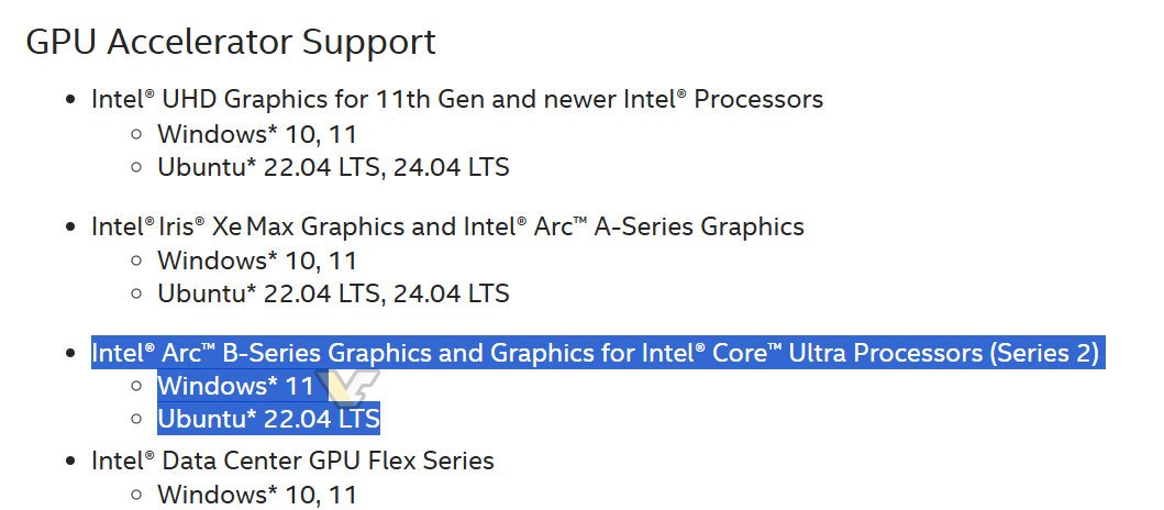 Une mention très claire de solutions intégrées et de cartes graphiques dédiées © VideoCardz/Intel