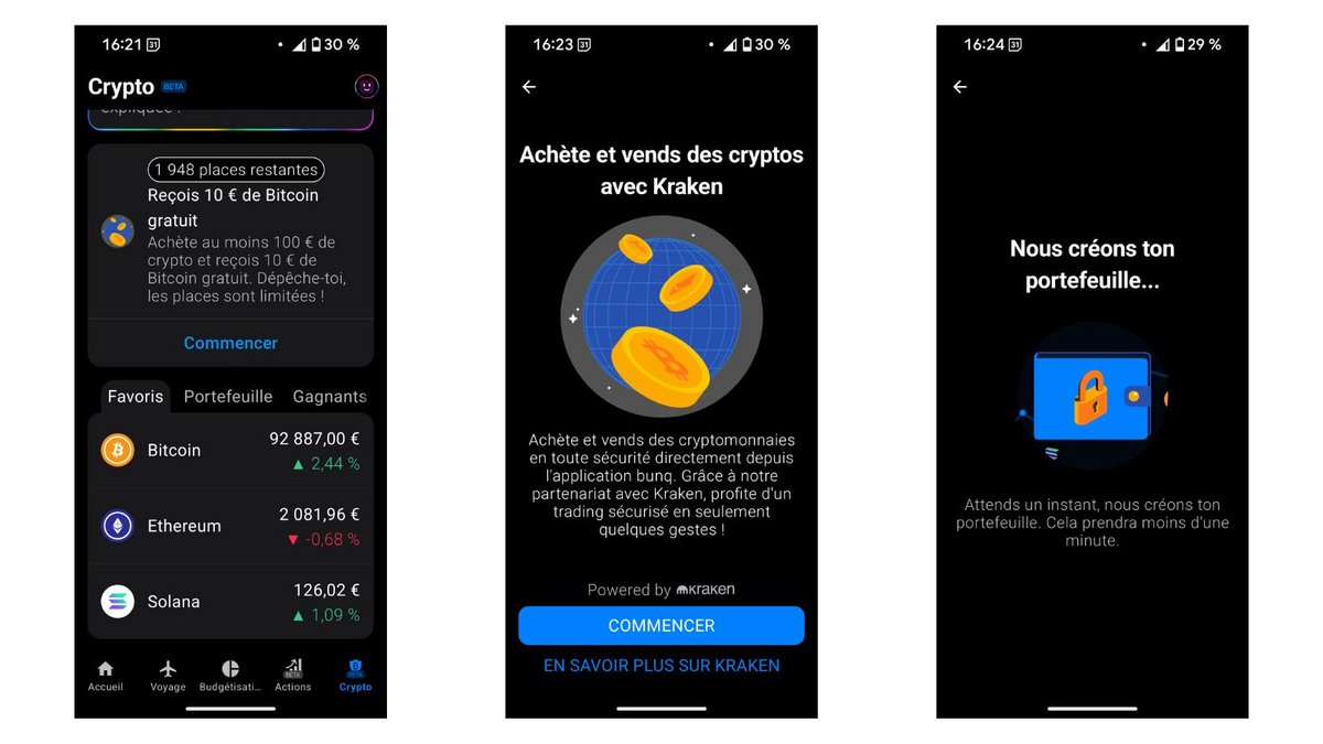 La création d'un portefeuille sur bunq Crypto est simple et rapide. ©bunq