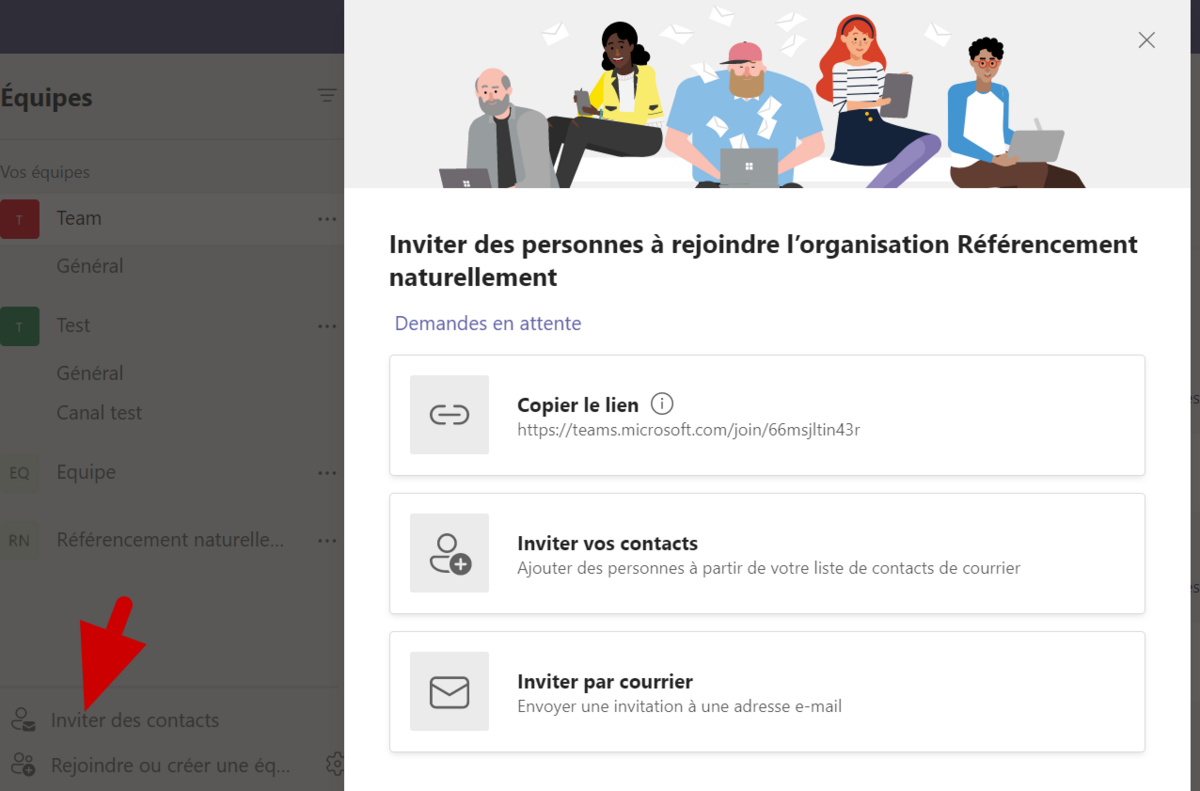 Microsoft Teams  équipe créée