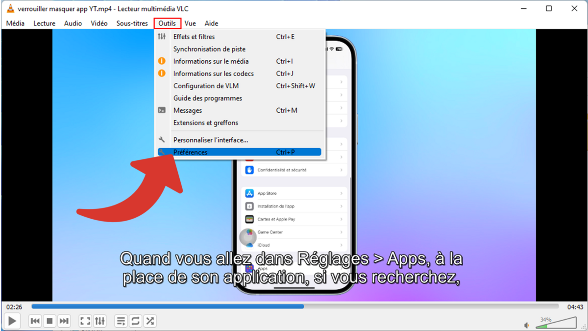 Afficher les préférences de VLC © Clubic