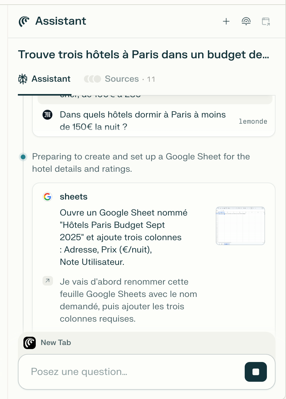 Perplexity Comet - La recherche et la création de documents