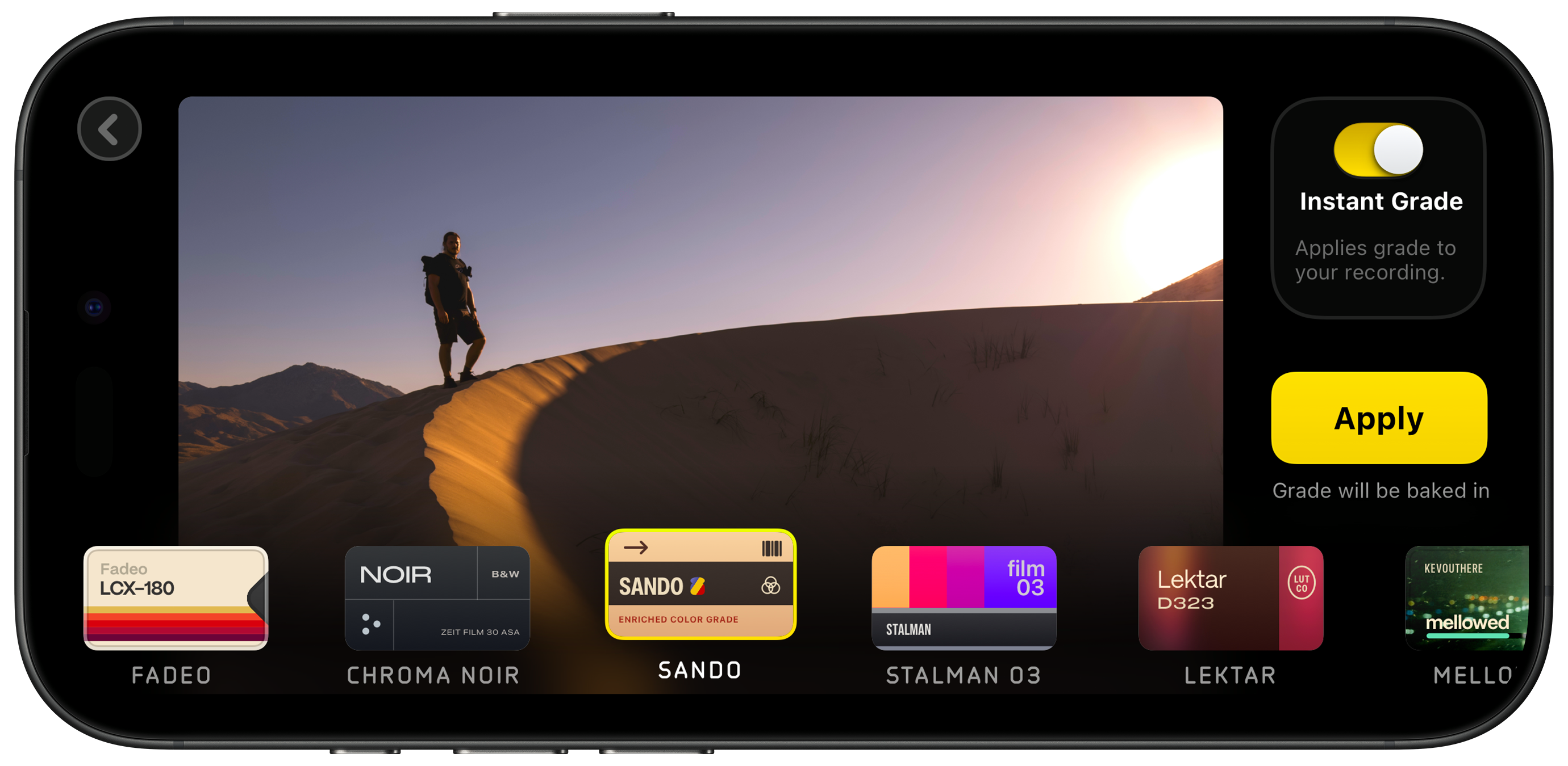 Kino, l'app iPhone de l'année 2024 © Lux Optics Inc.
