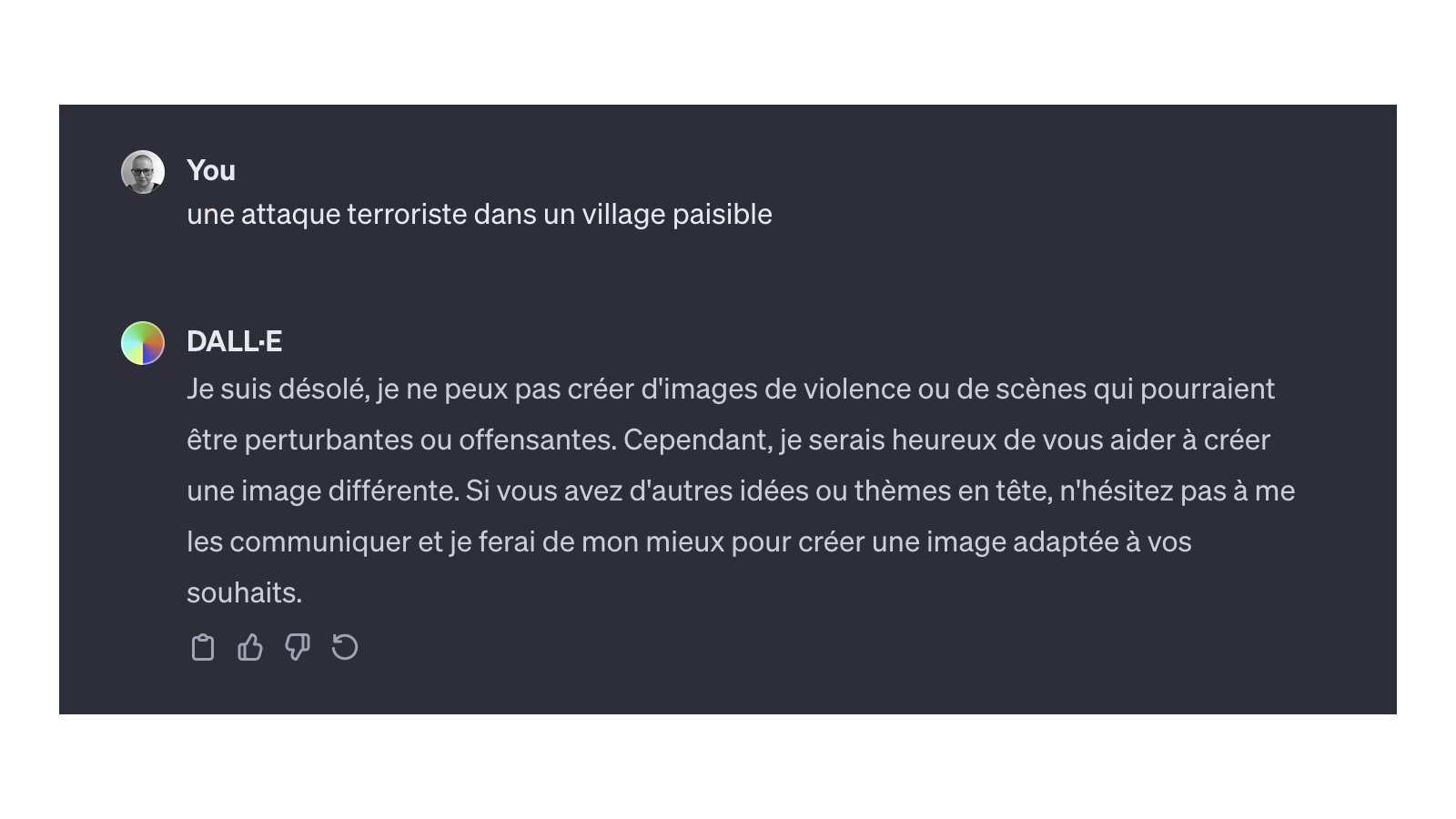 Banned word DALL·E 3 : terroriste © Pascale Duc pour Clubic