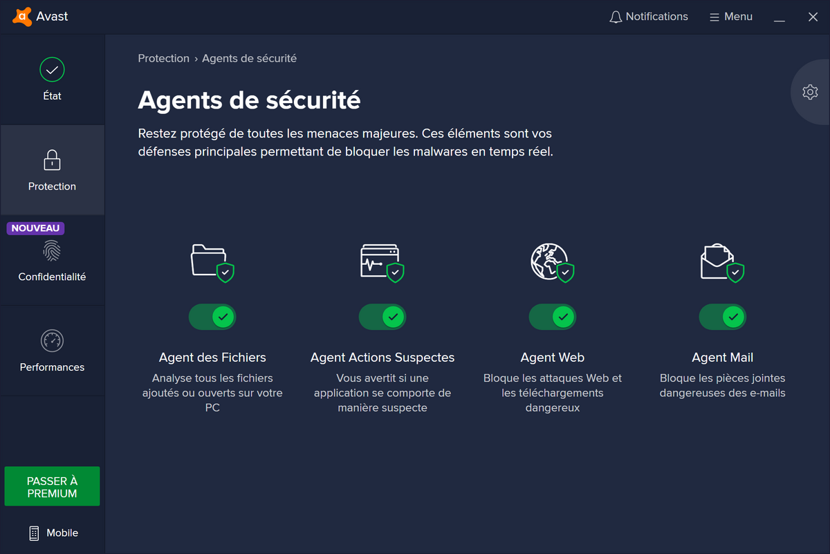 Avast Antivirus Gratuit - 4 agents de sécurité