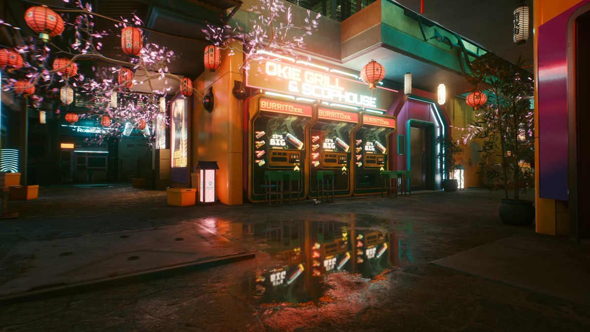 Cyberpunk 2077 : à gauche sans le ray tracing et à droite avec © NVIDIA