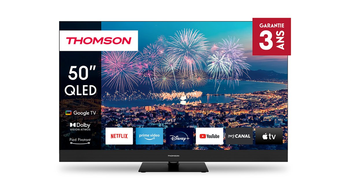 La TV Thomson 50QG6C14 QLED Plus et sa diagonale de 127cm @Thomson