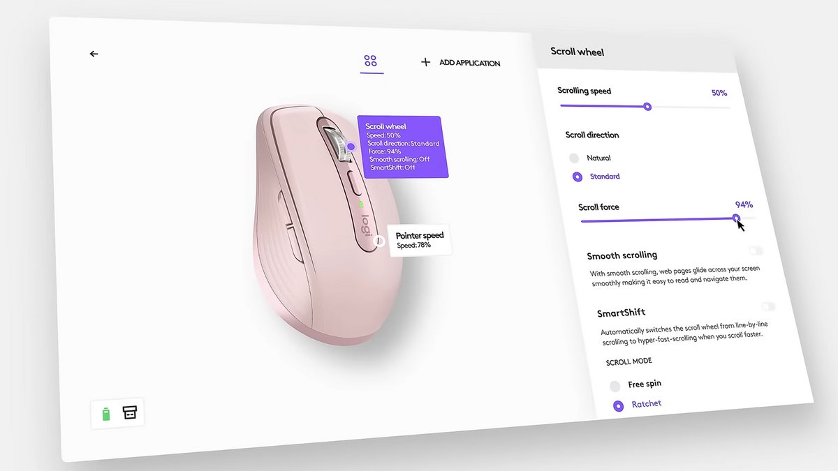 Logi Options+ permet de personnaliser boutons et gestes sur souris et claviers Logitech. Avec les Smart Actions, vous enchaînez plusieurs tâches d’un clic. Les profils par application adaptent les commandes selon le logiciel, et vos réglages peuvent être sauvegardés ou partagés - © Logitech
