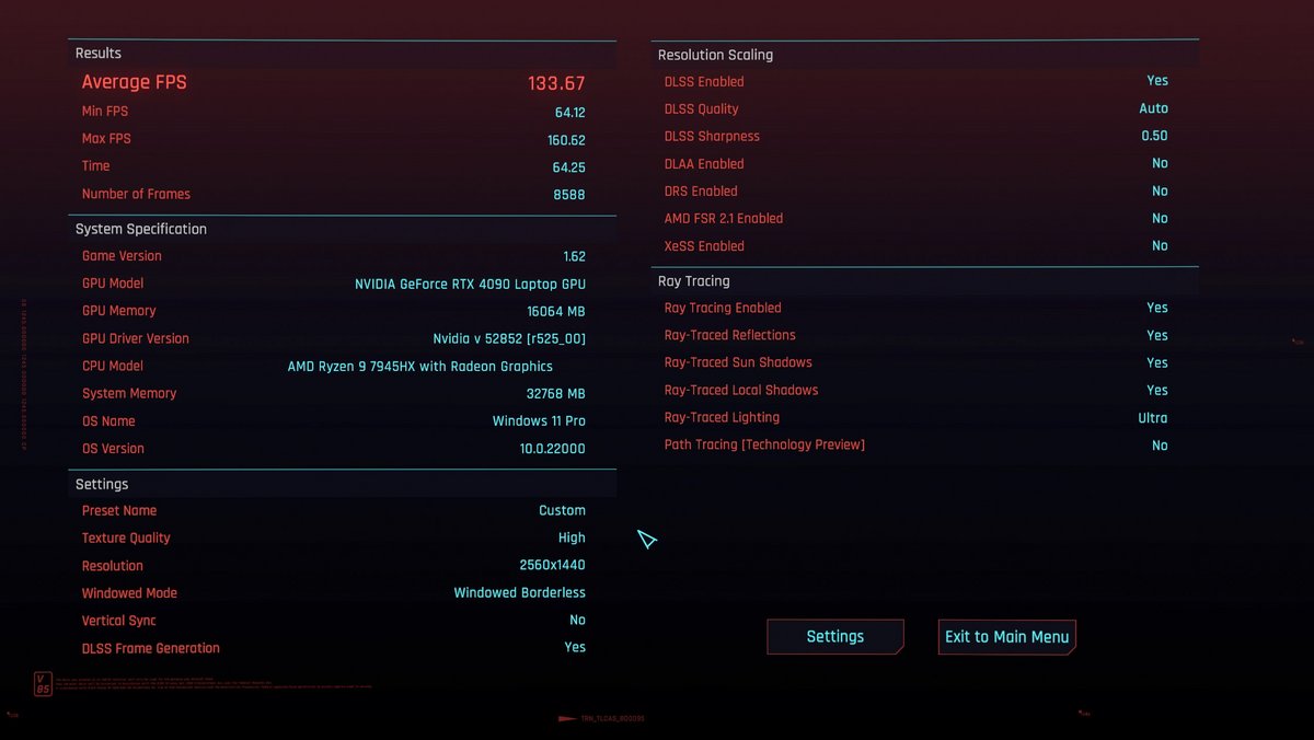 Performances sur Cyberpunk 2077, avec et sans DLSS 3.0 © Nathan Le Gohlisse pour Clubic