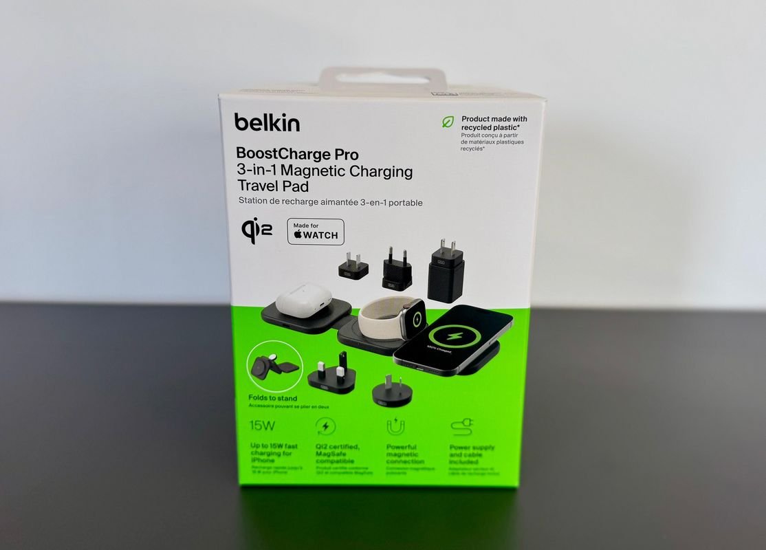 La nouvelle station BoostCharge Pro 3-in-1 Magnetic Charging Travel Pad 15W de Belkin. ©Stéphane Ficca / Clubic