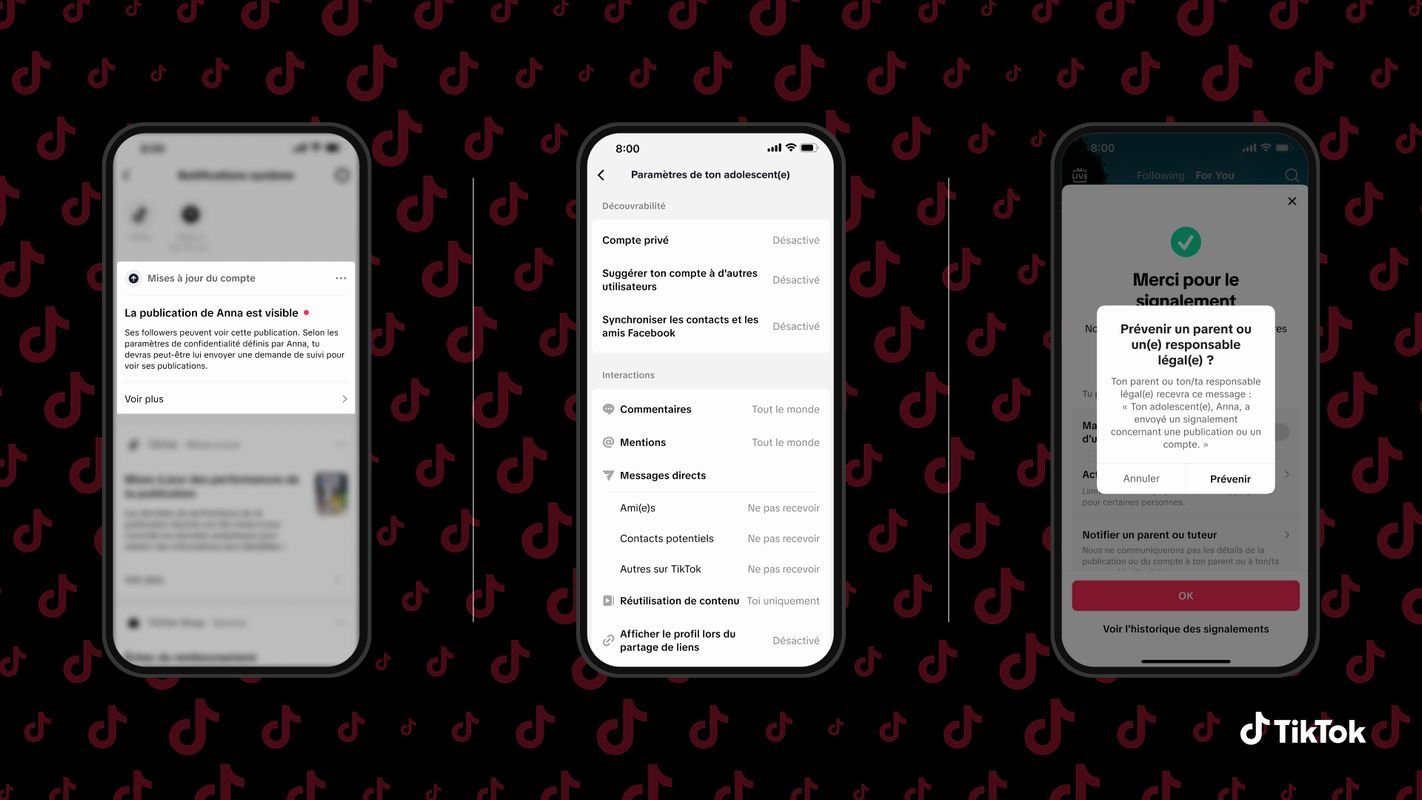 Les parents ont désormais la possibilité de bloquer (et débloquer) un compte. ©TikTok