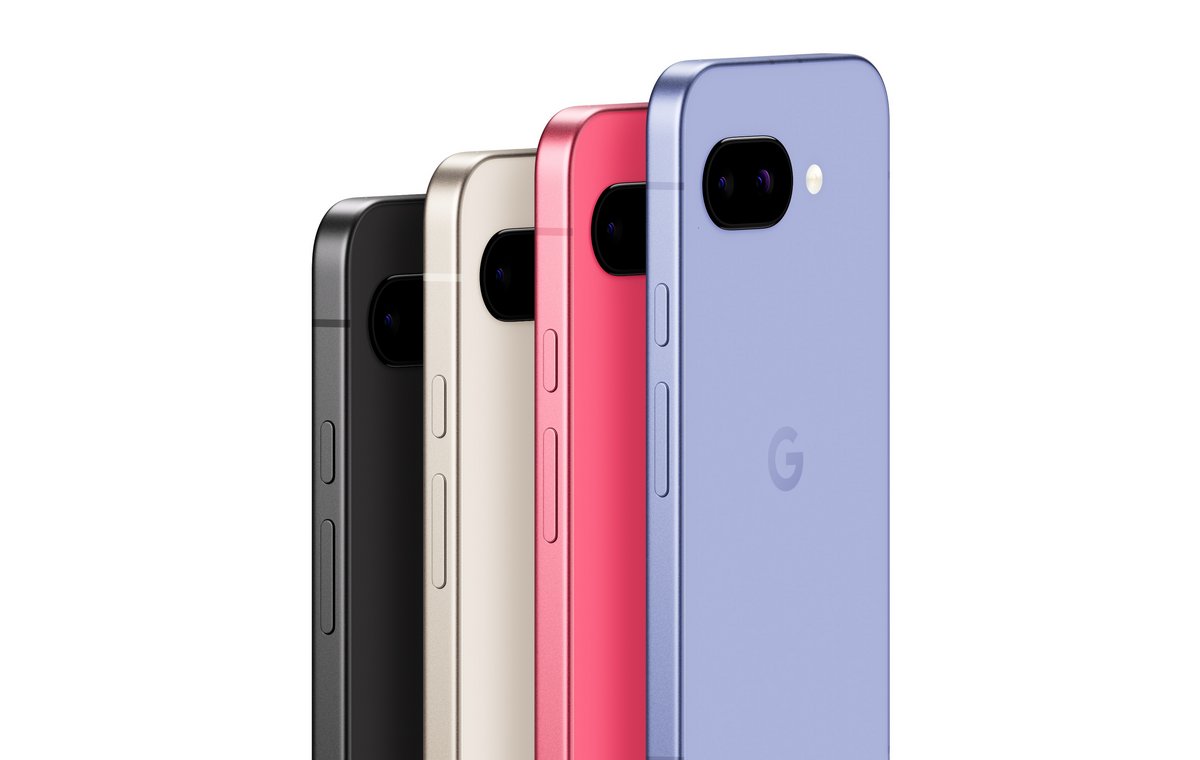 Les différents coloris du Pixel 9a, et son nouvel îlot de caméras. © Google