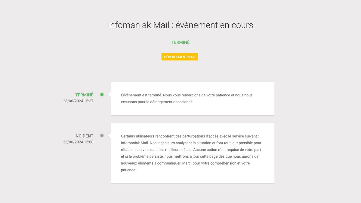 Infomaniak communique sur les pannes de ses services © Infomaniak