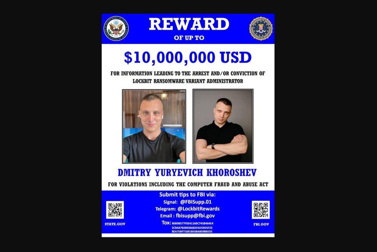 La récompense promise par le FBI pour toute information utile à la capture de Dmitry Khoroshev © FBI