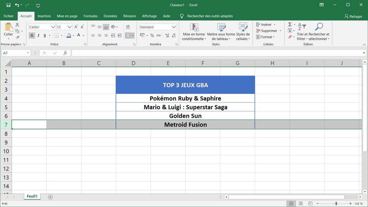 Tuto Excel