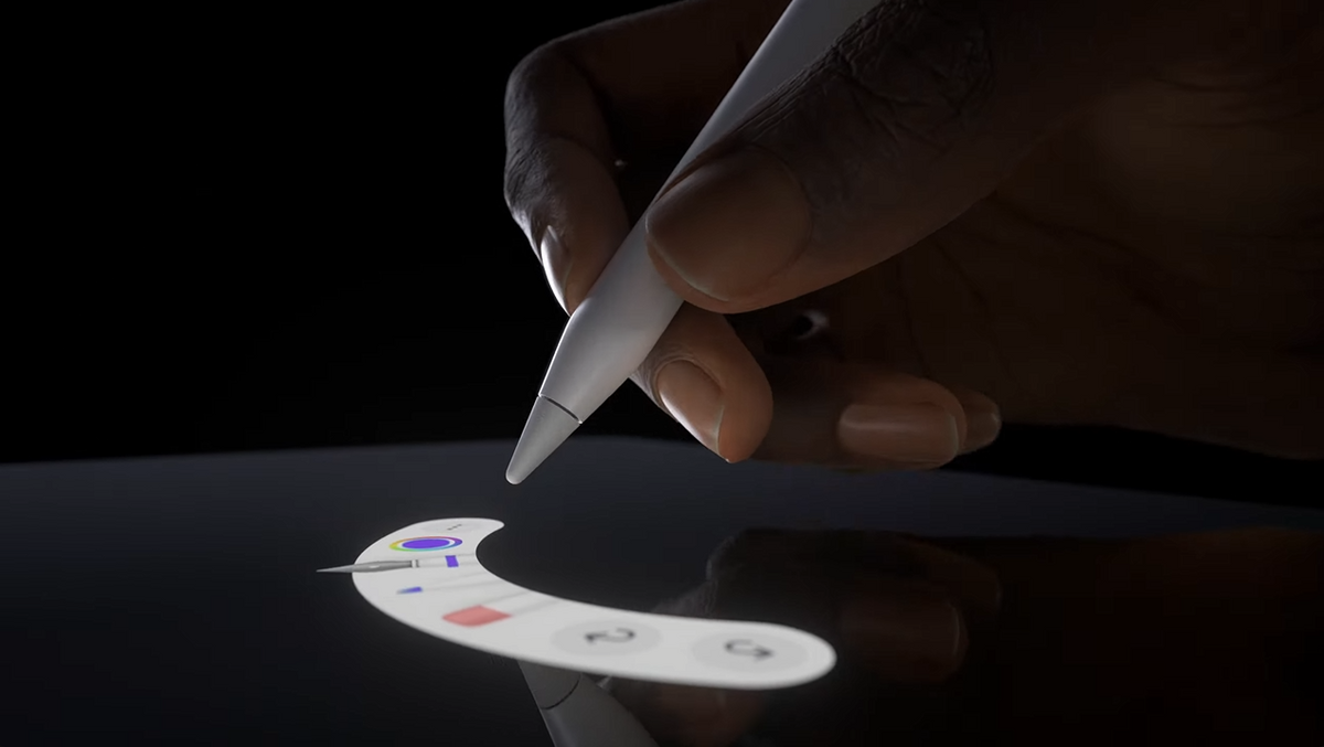 Le nouveau sélecteur d'options avec l'Apple Pencil Pro © Apple