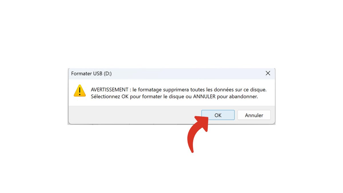 Continuer le formatage d’une clef USB sous Windows © Pascale Duc pour Clubic