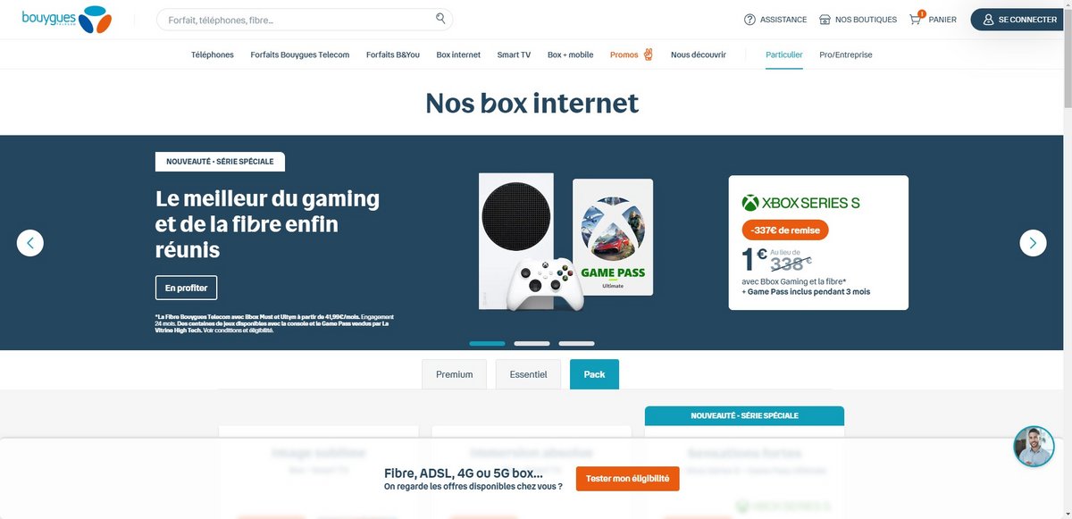 Bouygues Telecom met en avant sa nouvelle série spéciale sur son site internet © Capture d'écran Clubic