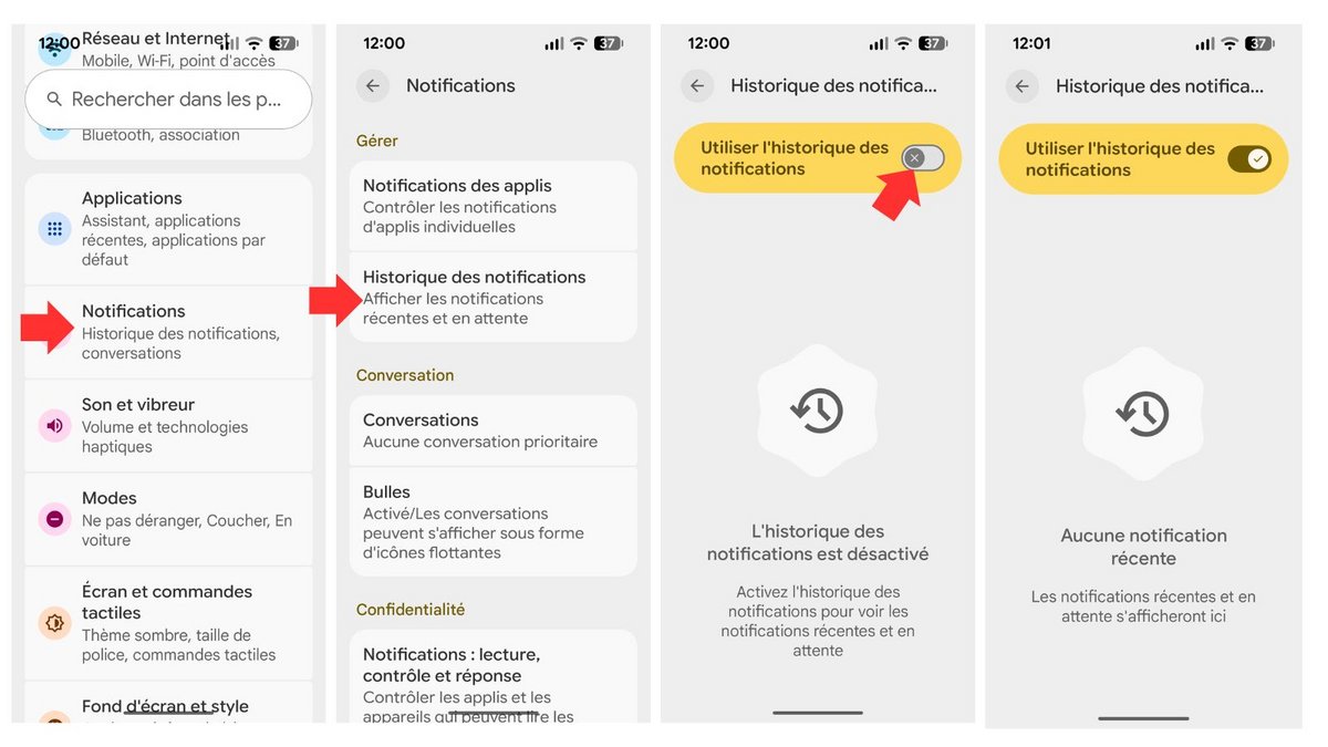 Retrouvez vos notifications. ©Google