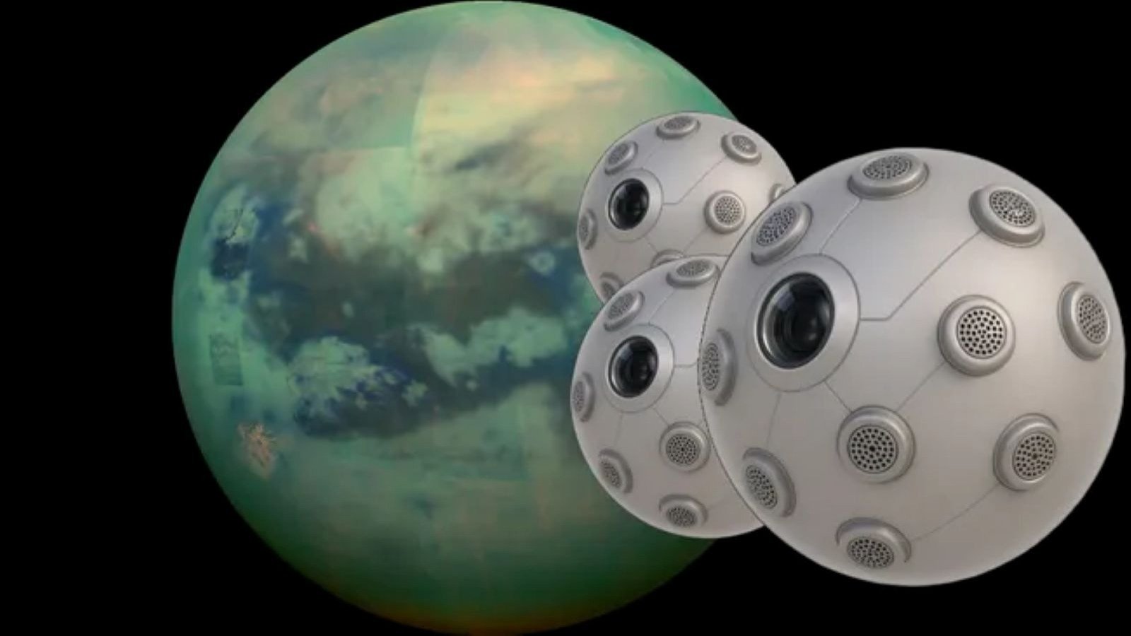 La NASA finance de petits robots volants pour explorer les grottes de Titan - ©NASA/JPL/Université d’Arizona/Université d’Idaho/Daniel Drew/Université d’Hawai