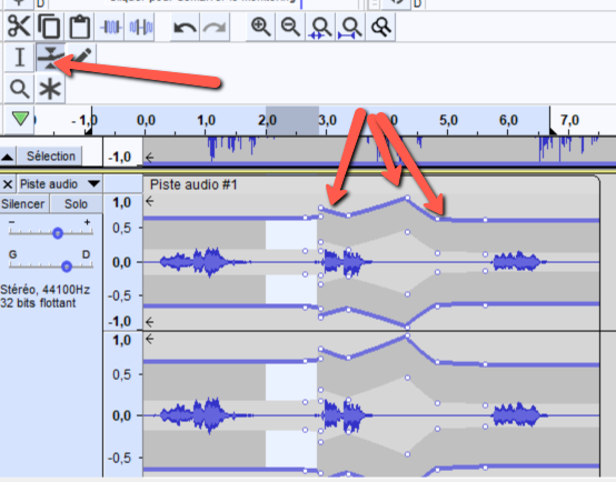 Audacity Niveaux de son Comment faire un fondu