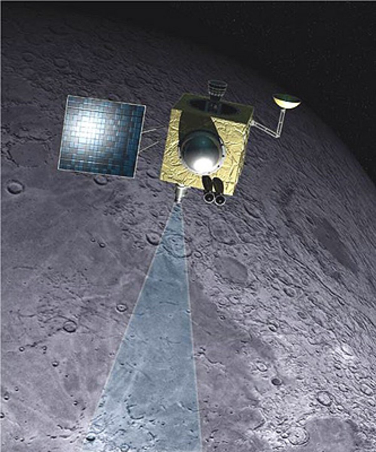 Vue d'artiste de la sonde Chandrayaan-1. crédits ISRO