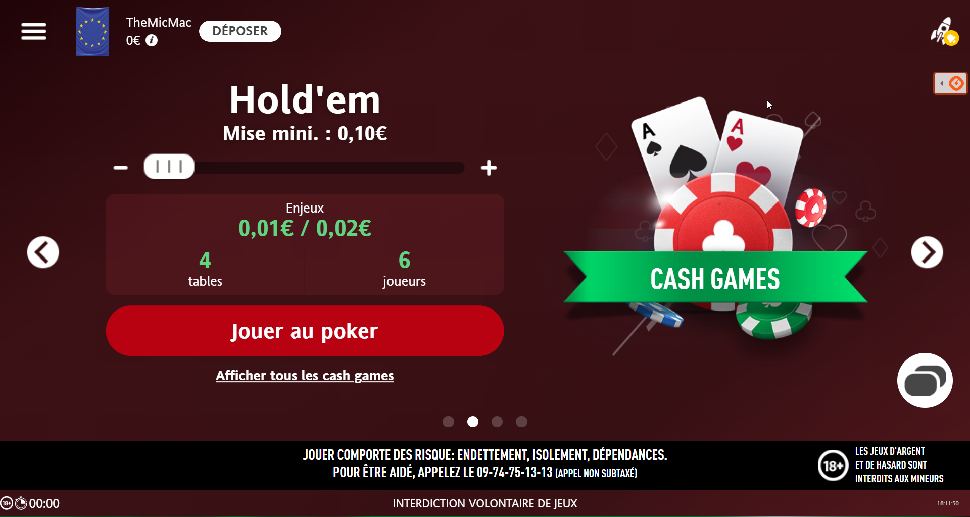 Betclic Poker screen