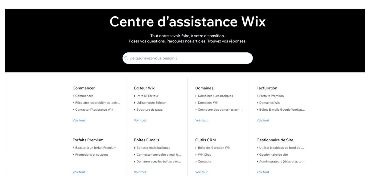 Wix support 3