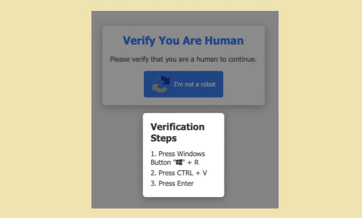 Le défi CAPTCHA malveillant menant à l'exécution de la commande © SentinelOne