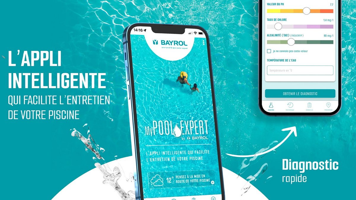 Pool Care enregistre tous vos relevés piscine en local, avec affichage clair en liste ou graphique. L’appli gère plusieurs bassins, propose un calculateur de volume, fonctionne hors ligne et permet la sauvegarde sur carte SD - © My Pool Expert