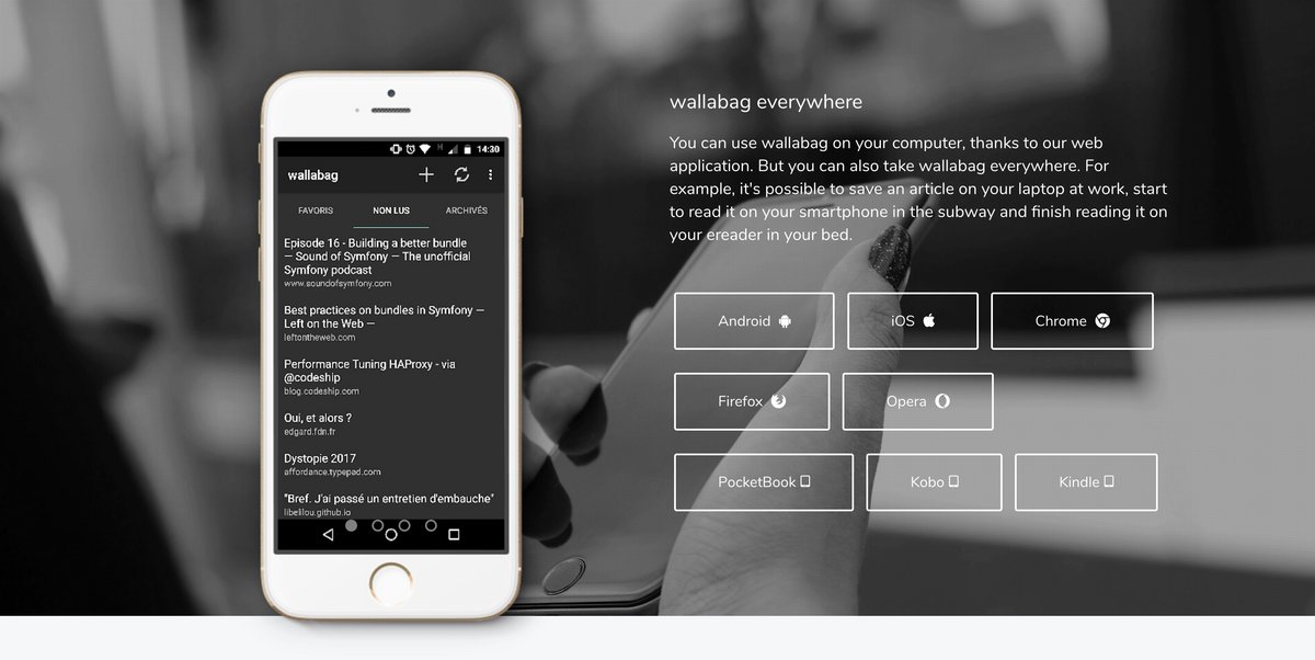 Wallabag, un projet open-source et multiplateforme. ©Wallabag