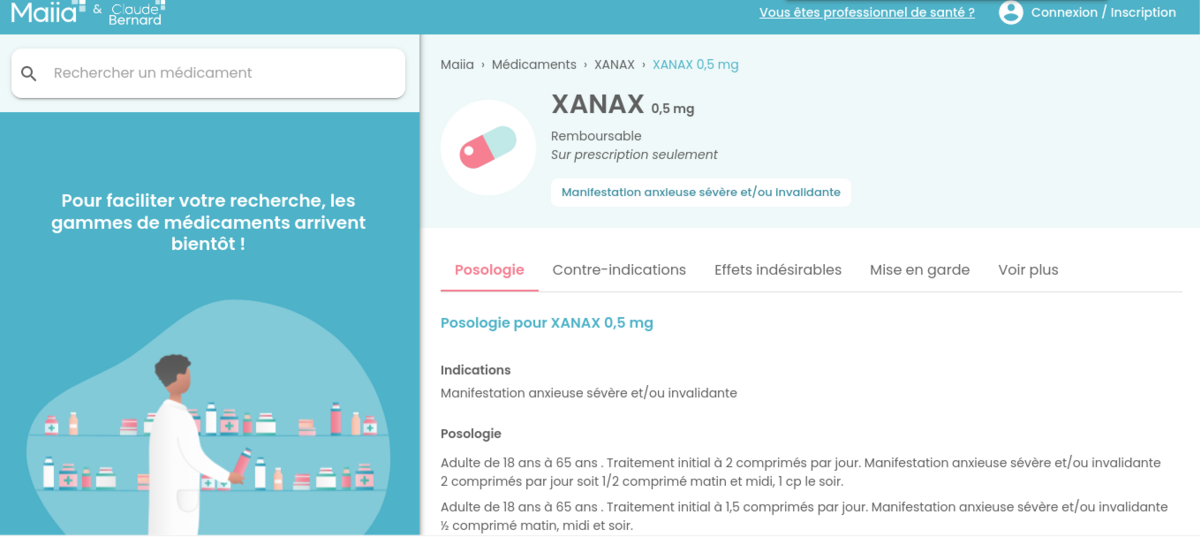 Informations sur le médicament Xanx