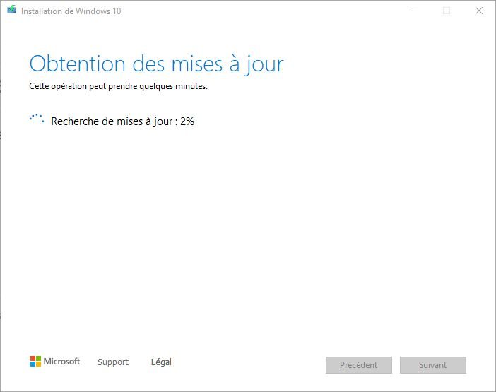 Mise à jour Windows 10