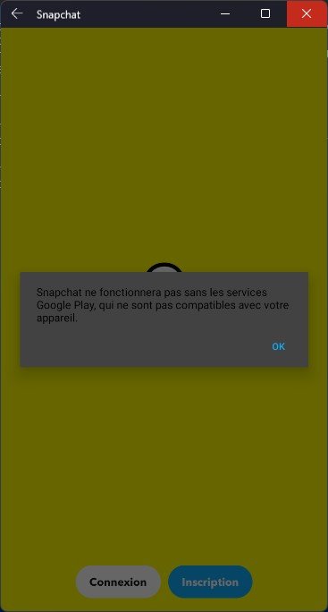 Snapchat sans services Google Play