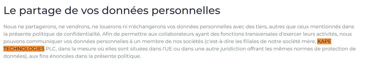 ... mais appartient à Kape Technologies, ex-acteur de l'ad-tech aux anciennes pratiques controversées.