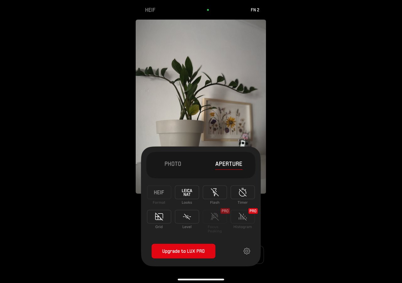 Le mode Aperture dans l'application Leica Lux. © Mathilde Rochefort pour Clubic