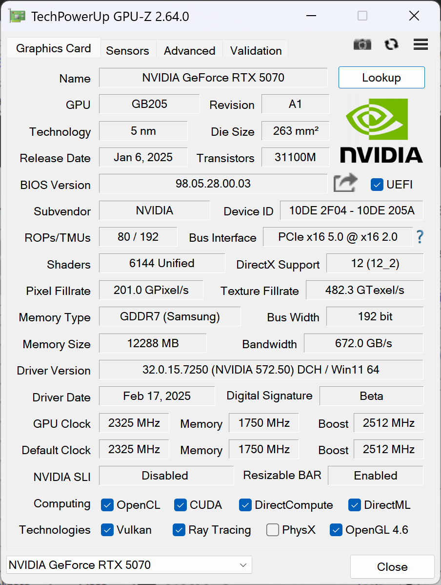 gpu z 5070