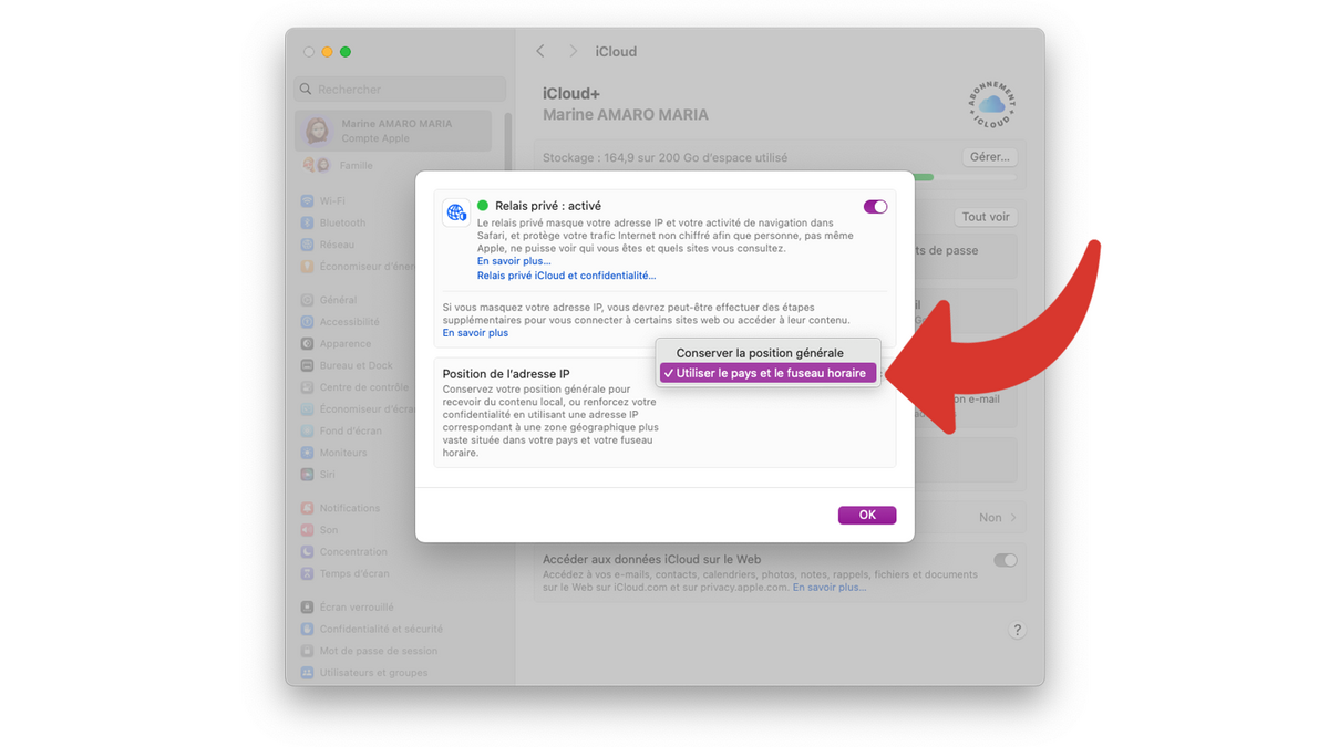 Masquer votre emplacement avec le Relais privé iCloud sur Mac © Clubic