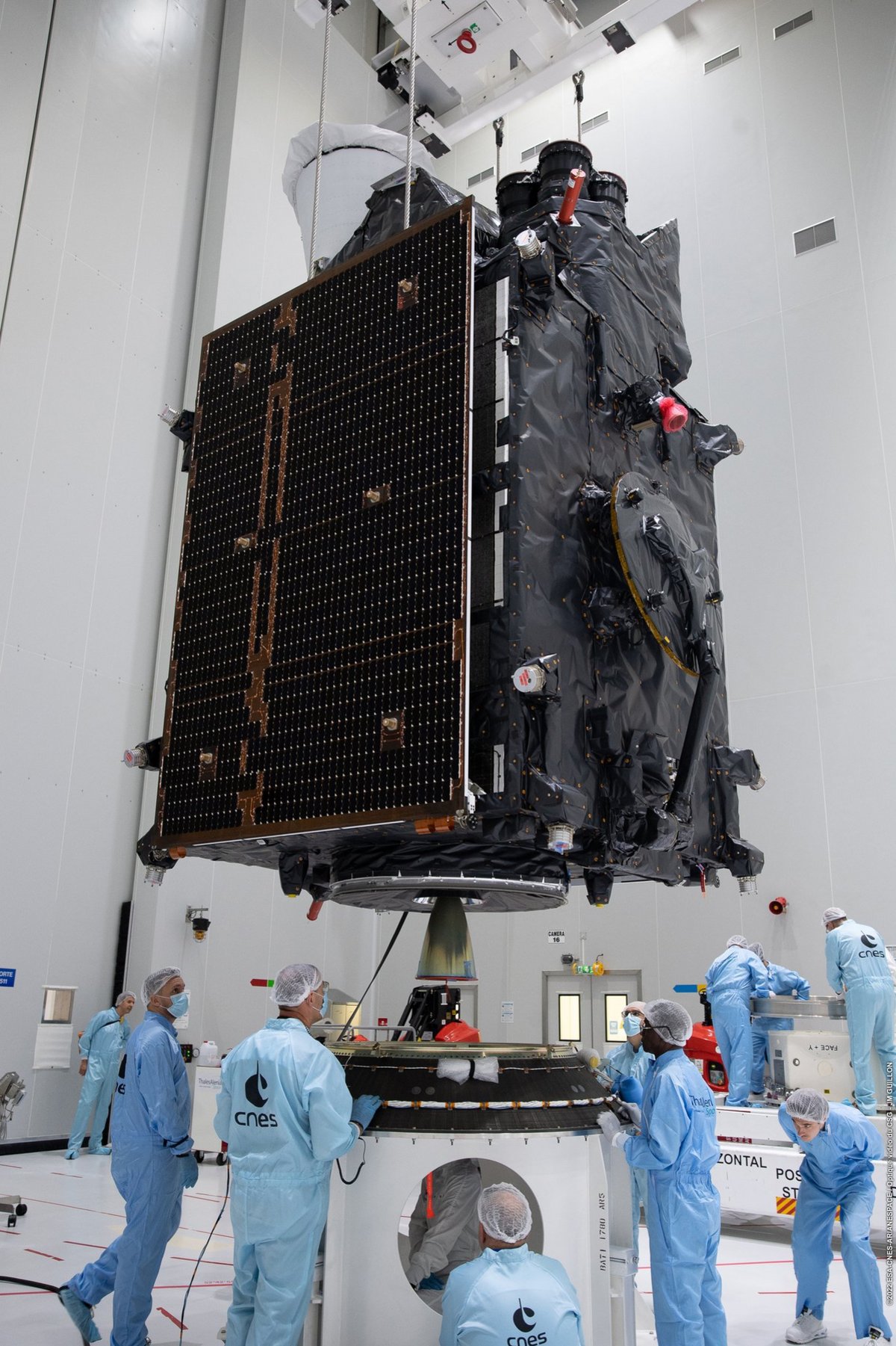 MTG-I1 sera le dernier des trois satellites éjectés ce soir. Crédits : ESA/CNES/Arianespace/CSG/JM. Guillon