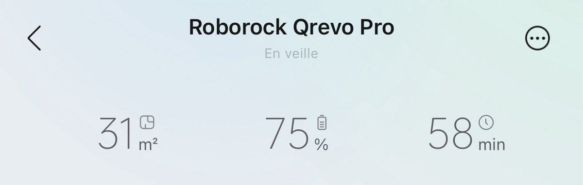 Le Q Revo Pro perd un quart de sa charge pour le nettoyage complet d'environ 30 mètres carrés.