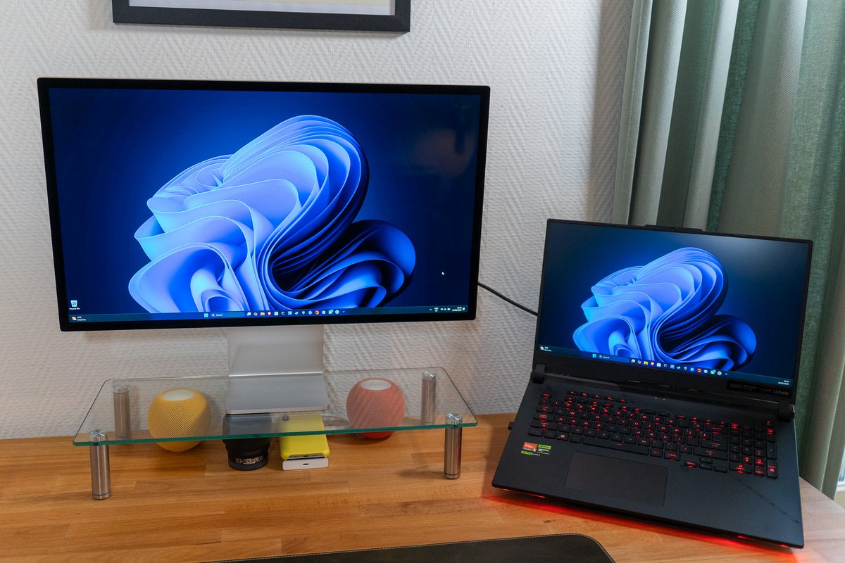 5K, prise en charge de la webcam et des haut-parleurs... Windows 11 gère étonnamment bien le Studio Display © Nathan Le Gohlisse pour Clubic