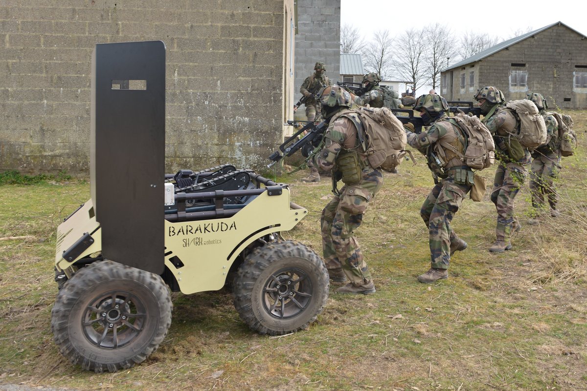 Le drone terrestre BARAKUDA a également été testé dans un rôle de soutien à l'infanterie. Crédits : Armée de Terre via Twitter